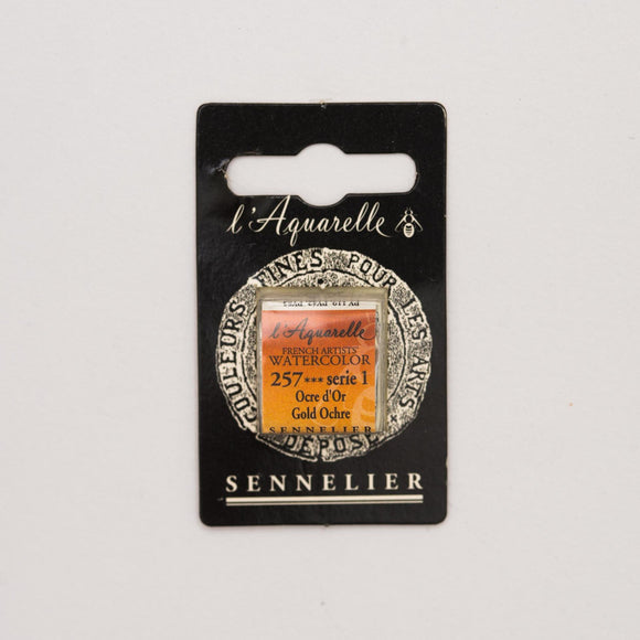 Sennelier L'Aquarelle Watercolour Paint Half Pan - Gold Ochre