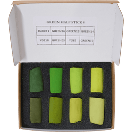 Unison Soft Pastels 8 Half Stick Green Mini Set