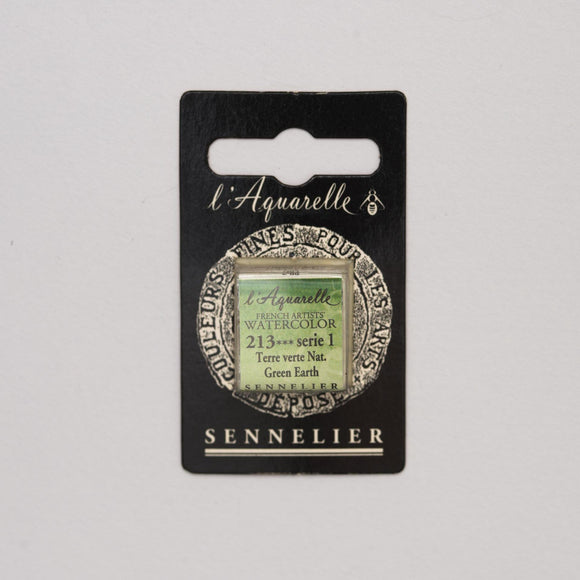 Sennelier L'Aquarelle Watercolour Paint Half Pan - Green Earth