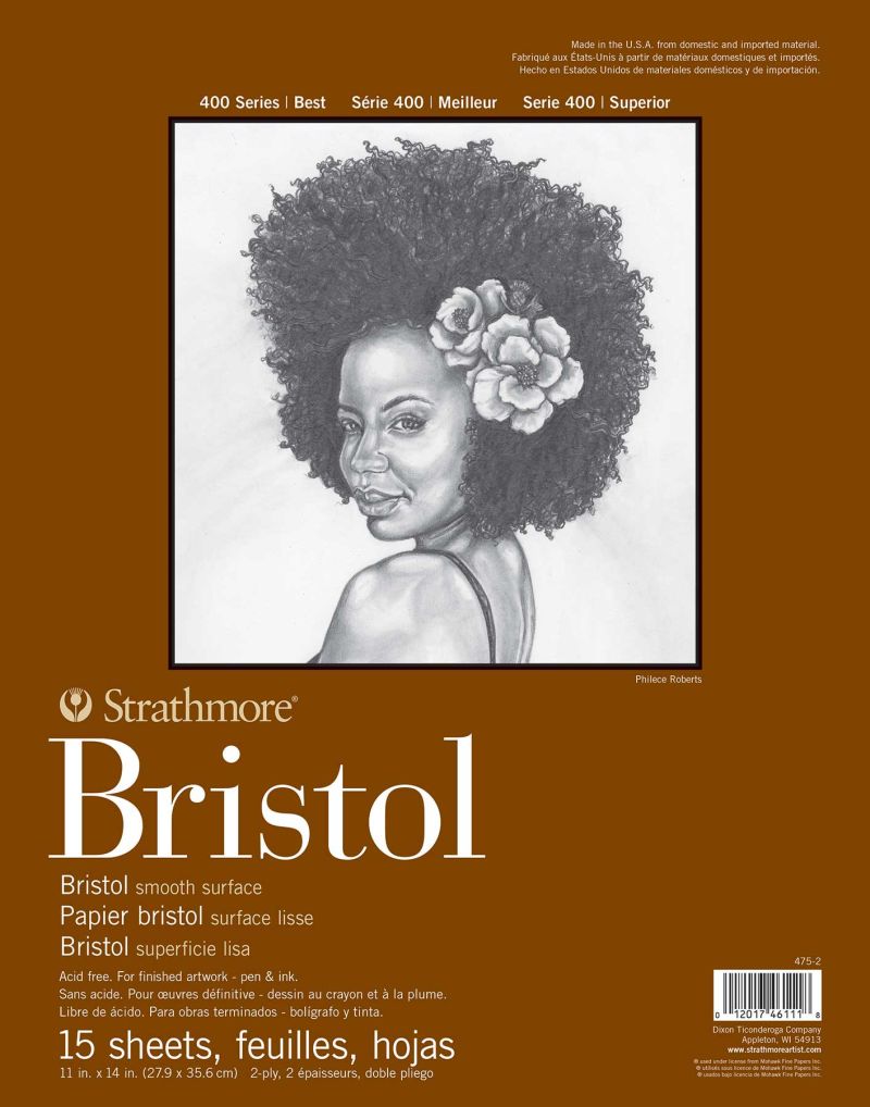 Strathmore 400 Series Bristol Paper 15 sheets smooth 11 x 14 inches