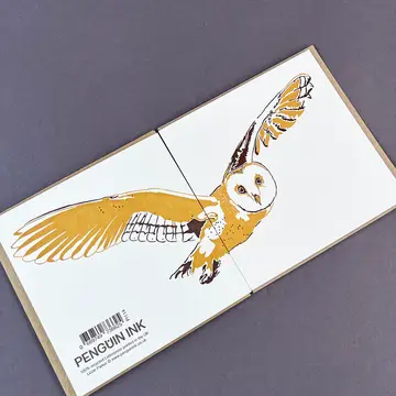 Barn Owl  Letterpress Greetings Card