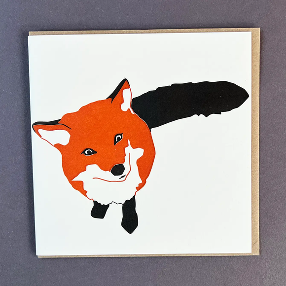 Fox in Love Letterpress Greetings Card