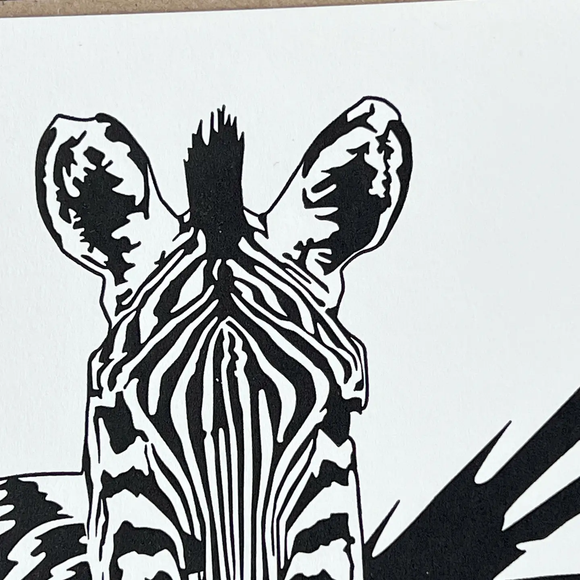 Zebra Letterpress Greetings Card