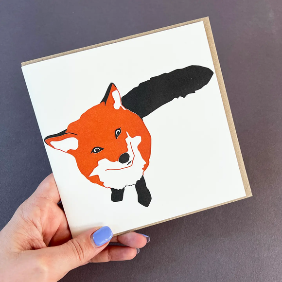 Fox in Love Letterpress Greetings Card