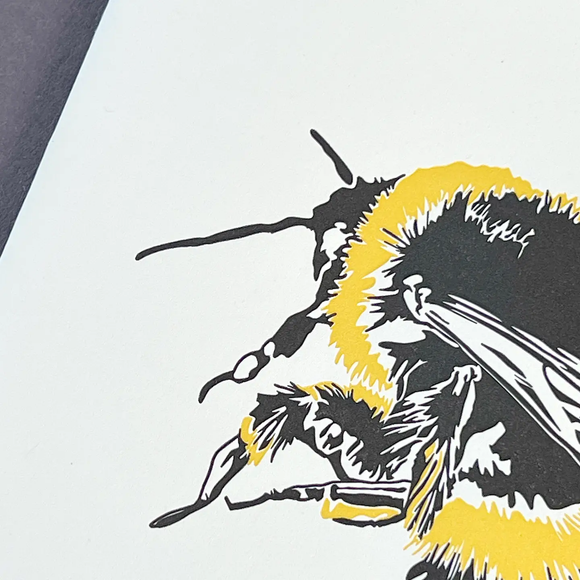 Bumble Bee Letterpress Greetings Card