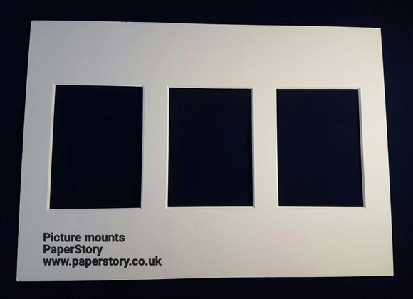 Pre-cut Mount 1.4 mm acid free - Textured Antique White - Frame Size A4 (29.7 x 21 cm) Multi Aperture Mount