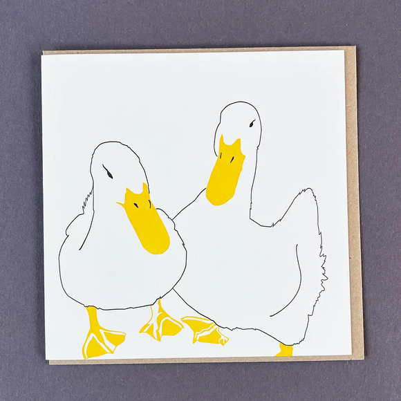 Ducks in Love Letterpress Greetings Card