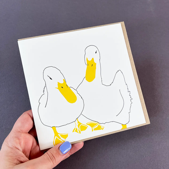 Ducks in Love Letterpress Greetings Card