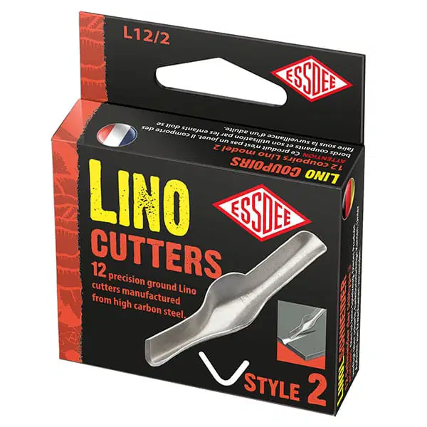 Box of Essdee Lino Cutters with a red and black design