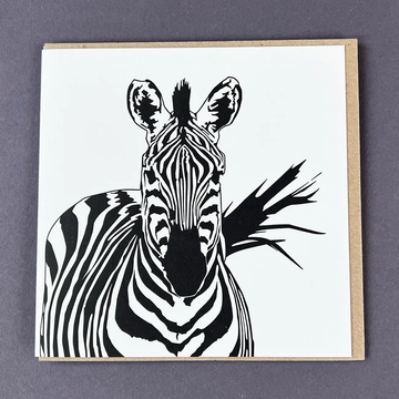 Zebra Letterpress Greetings Card