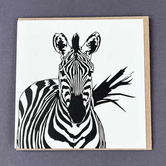 Zebra Letterpress Greetings Card