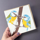 Blue Tits Letterpress Greetings Card-3