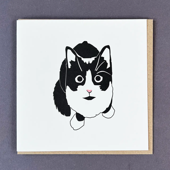 Black Cat Letterpress Greetings Card
