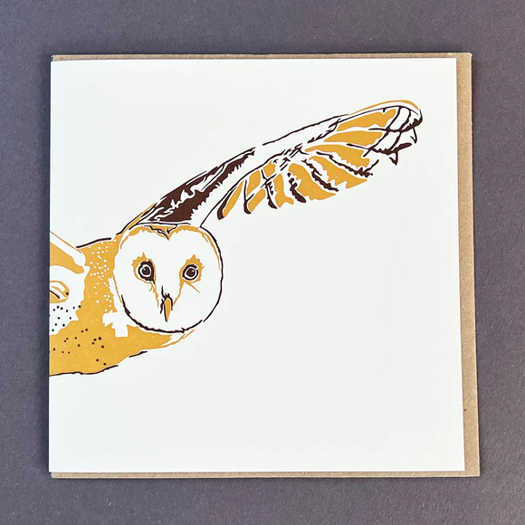 Barn Owl  Letterpress Greetings Card