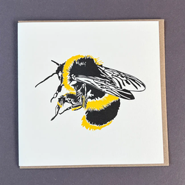 Bumble Bee Letterpress Greetings Card