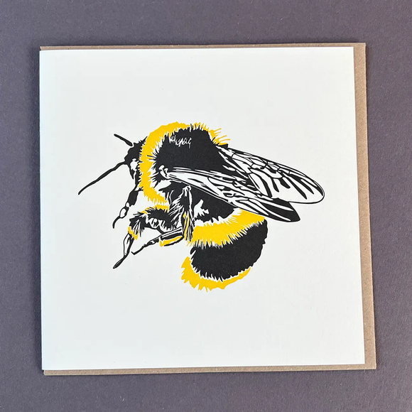 Bumble Bee Letterpress Greetings Card