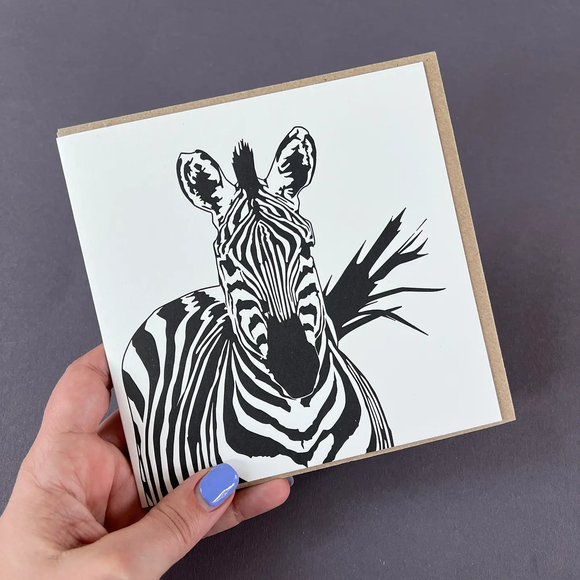 Zebra Letterpress Greetings Card
