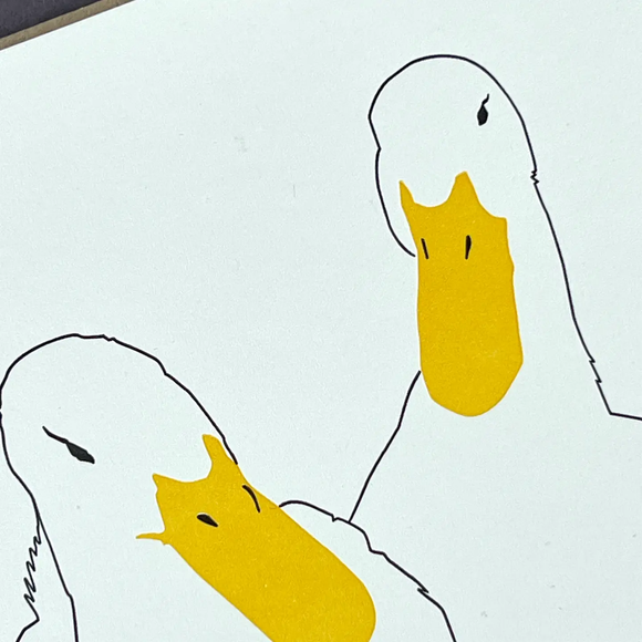 Ducks in Love Letterpress Greetings Card