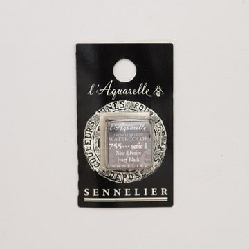 Sennelier L'Aquarelle Watercolour Paint Half Pan - Ivory Black