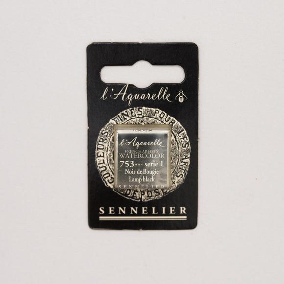 Sennelier L'Aquarelle Watercolour Paint Half Pan - Lamp Black