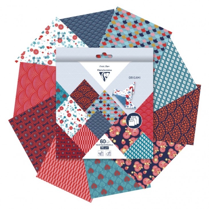 Clairefontaine Origami 60 sheets mixed sizes - Japanese Hanayo patterns