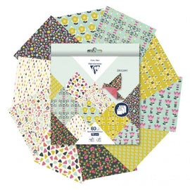 Clairefontaine Origami 60 sheets mixed sizes - Flowers