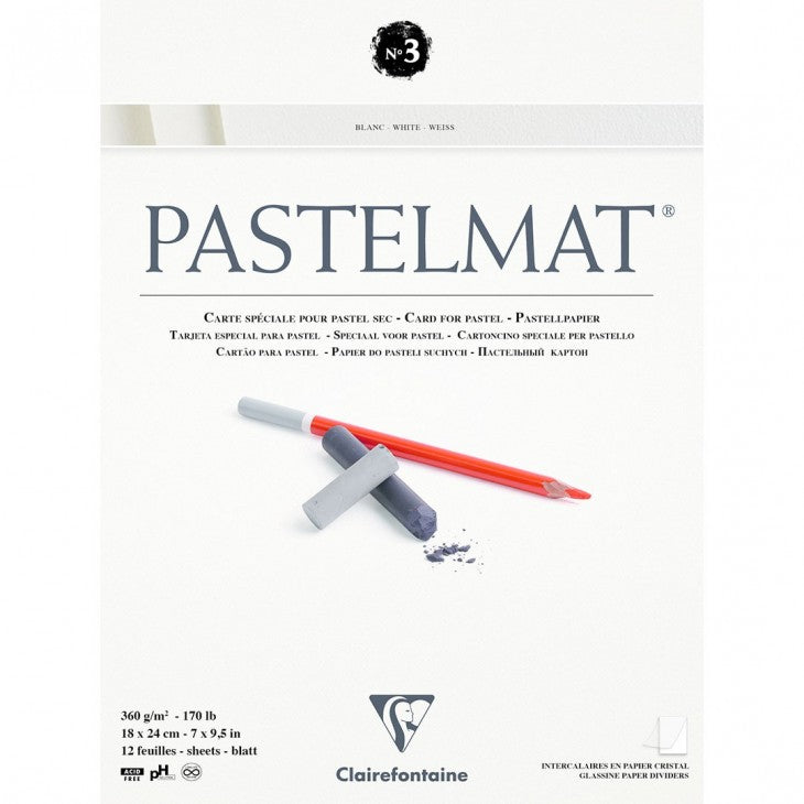 Pastelmat Nº 3 Clairefontaine 360 gsm 18x24cm White Pad