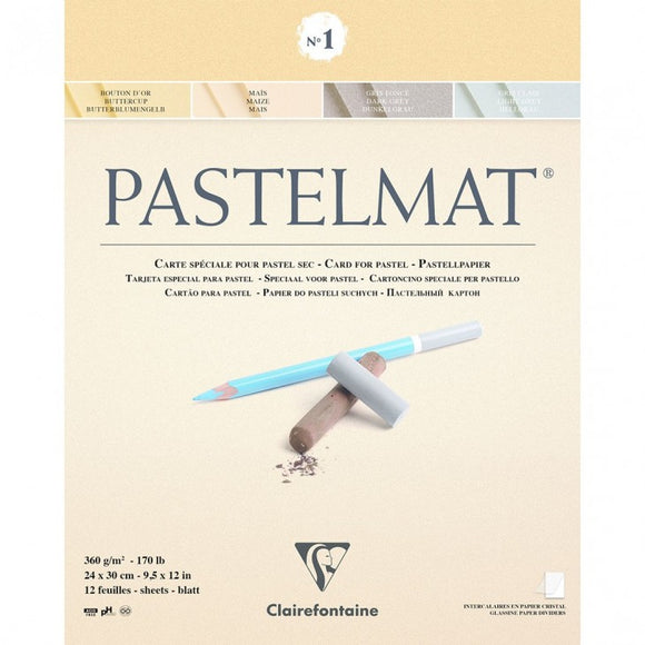 Pastelmat Clairefontaine Nº 1 Pad x 12 sheets 9.5" x 12" (24 x 30 cm) 