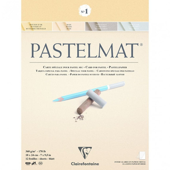 Pastelmat Clairefontaine Nº 1 Pad x 12 sheets 7" x 9.5" (18 x 24 cm) - Small