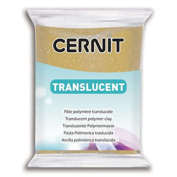 CERNIT Translucent Polymer Clay Colour Glitter Gold 050 56g