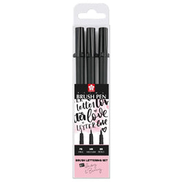 Sakura Pigma Black Brush Lettering Pen set of 3
