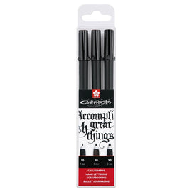 Pigma Black Calligraphy Pen set of 3