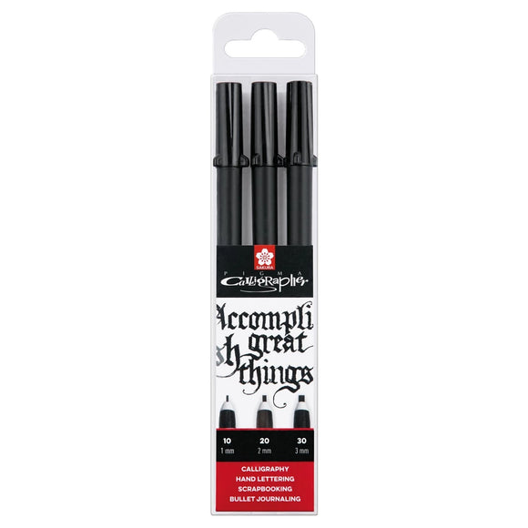 Pigma Black Calligraphy Pen set of 3