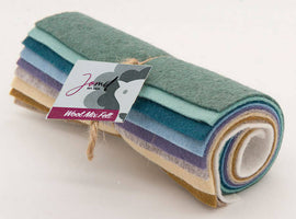 Wool Mix Handicraft Felt Square 6 x 6 inches Mixed Cool pack of 10 squares