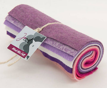 Wool Mix Handicraft Felt Square 6 x 6 inches Mixed Pinks pack of 10 squares
