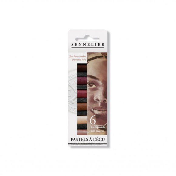Sennelier Artist Soft Pastel Dark Skin Tones set of 6 half sticks
