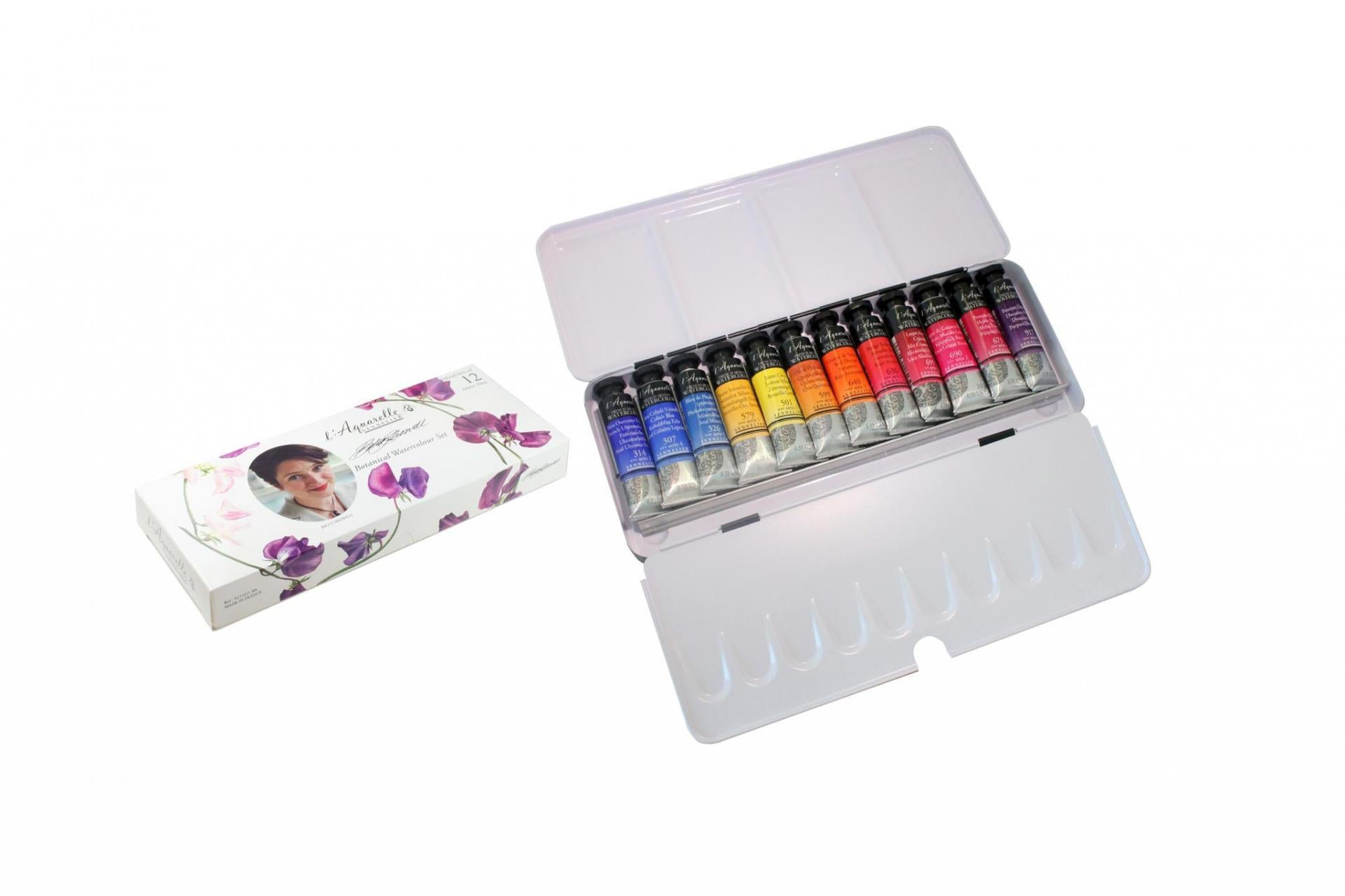 Billy Showell Botanical Sennelier Paint Box of 12 Watercolour Tubes