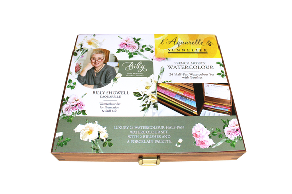 Billy Showell Deluxe Set of 24 Watercolours & Brushes