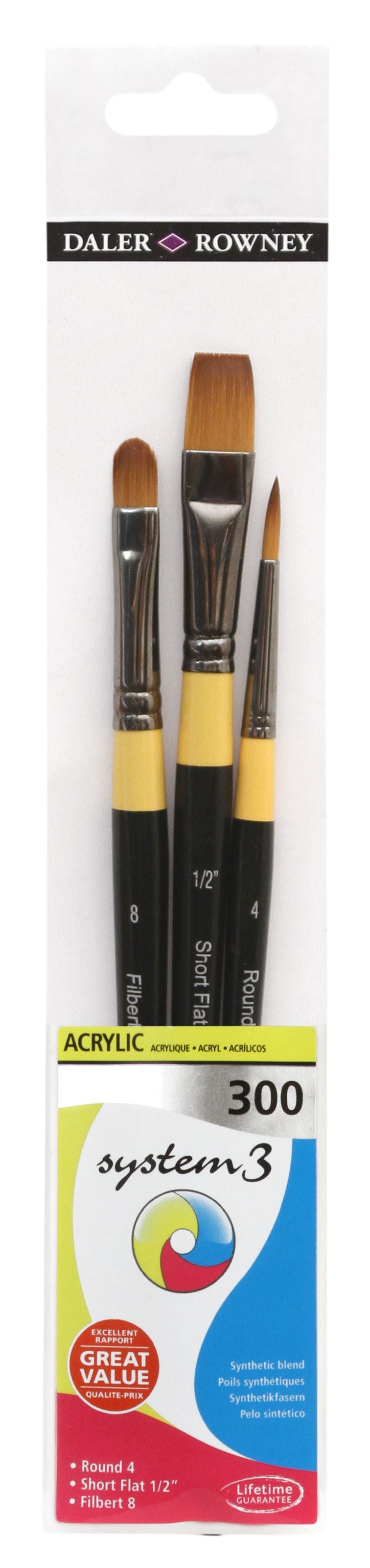 Daler Rowney System 3 Acrylic Brush Set 300