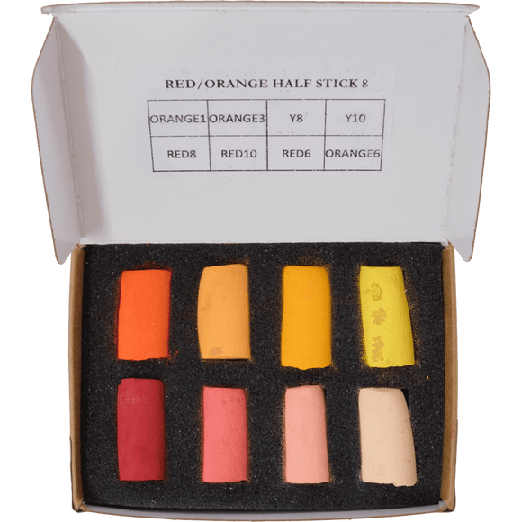 Unison Soft Pastels 8 Half Stick Red / Orange Mini Set