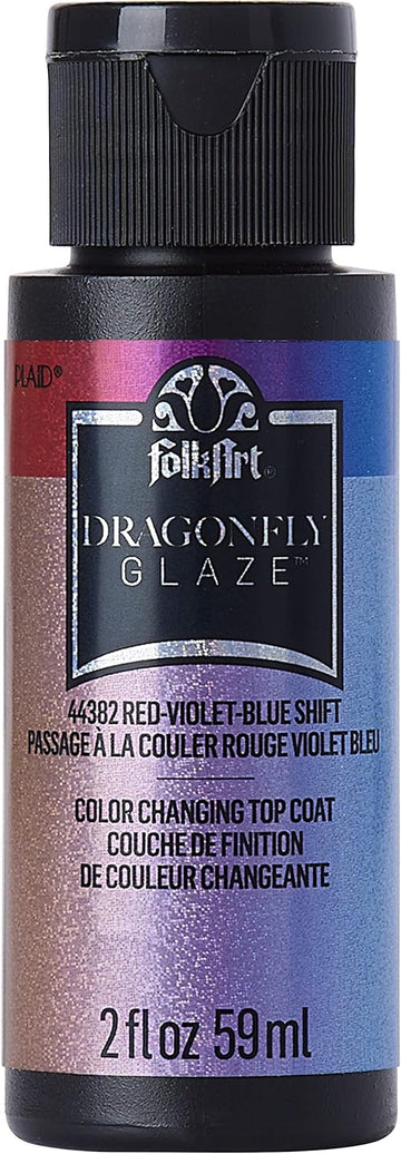 Red-Violet-Blue Dragonfly Glaze Acrylic Paint FolkArt 2oz
