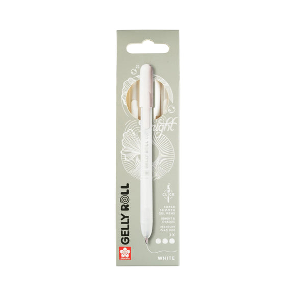NEW Retractable Sakura Set of 3 Gelly Roll White Pens