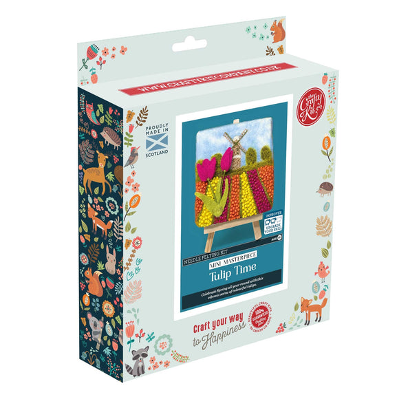 Crafty Kit Company Paint with Wool - Mini Masterpiece Tulip Time Needle felting kit