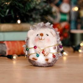 The Crafty Kit Company Christmas Hedgehog Needle Felting Craft Kit - 0