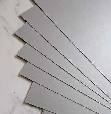 A4 Curious Metallic Pearlescent card 250 gsm - Galvanised x 10 sheets