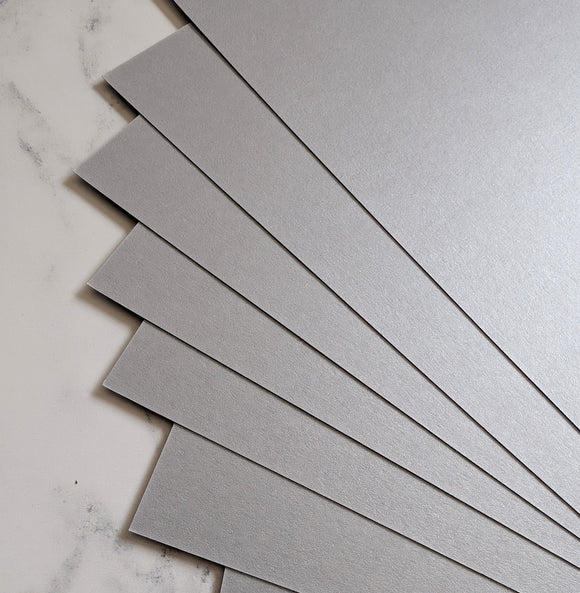 A4 Curious Metallic Pearlescent card 250 gsm - Galvanised x 10 sheets