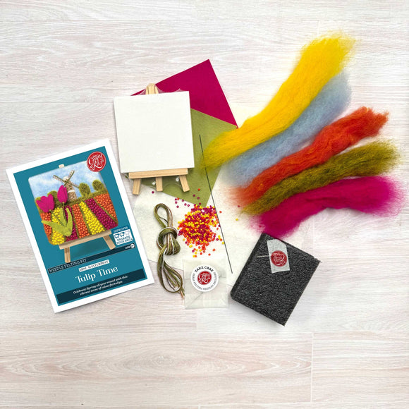 Crafty Kit Company Paint with Wool - Mini Masterpiece Tulip Time Needle felting kit