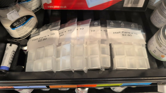 Set of 10 Empty Watercolour Half Pans