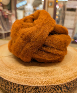 Carded Corriedale Wool Sliver Colour Fox Effect 50g e