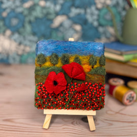 Crafty Kit Company Paint with Wool - Mini Masterpiece Poppies at Sunrise Needle felting kit - 0